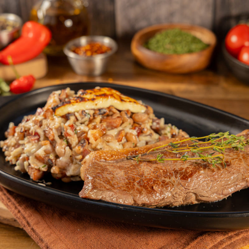 Brazilian rice and beans medley baião de dois served at Kingdom BBQ & Grill in Orlando
