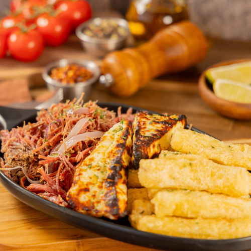 Fried yuca with dried beef served at Kingdom BBQ & Grill in Orlando